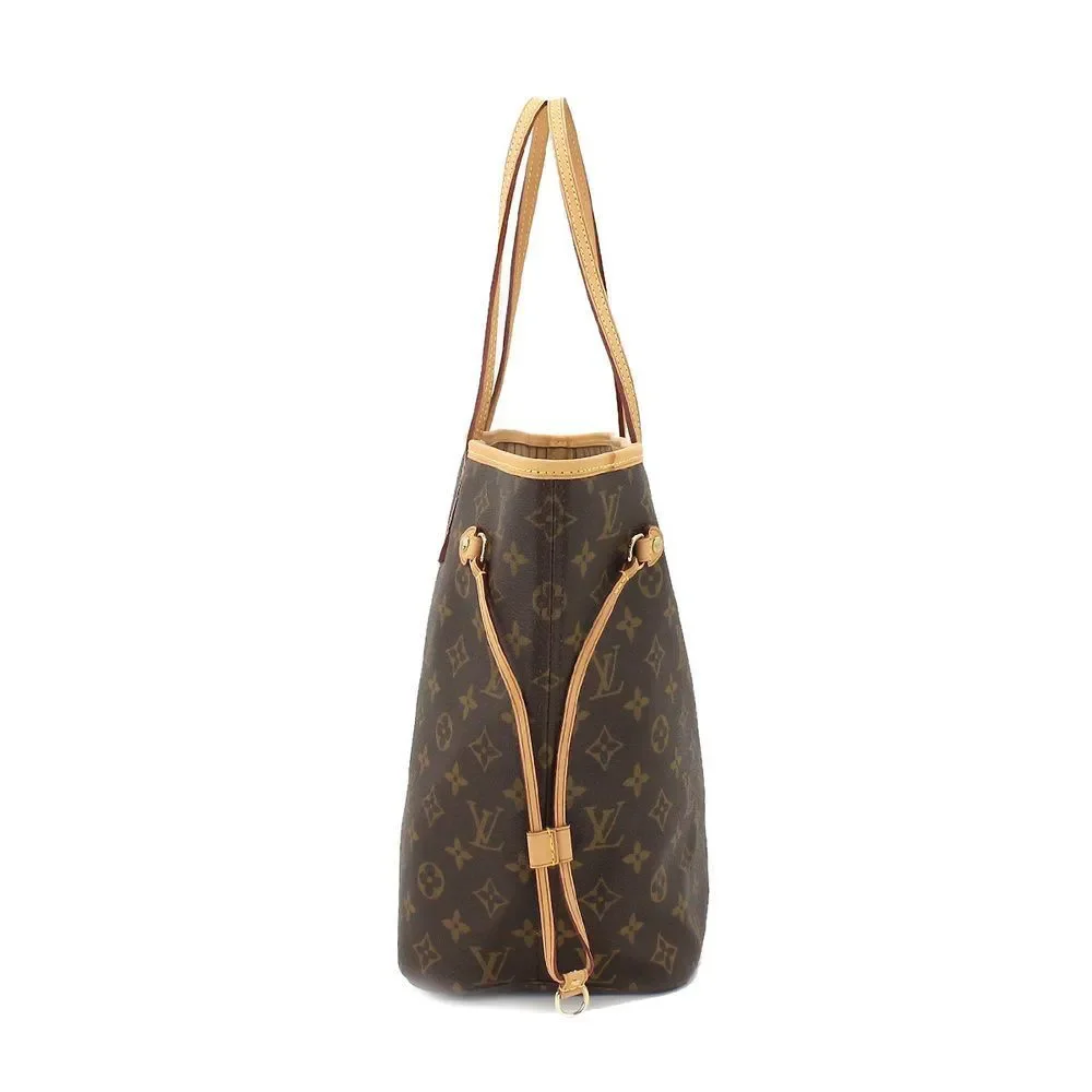 Louis Vuitton Monogram Neverfull MM Tote Bag Brown Beige